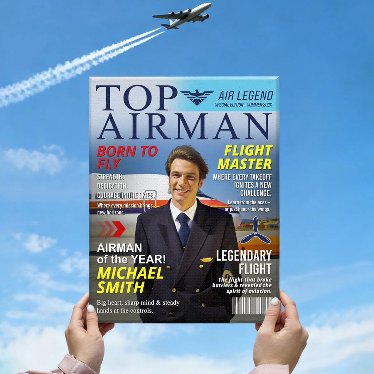 Personalized Airman Magazine Cover, Unique Gift for Pilots and Veterans, Airman Dad Gift, Custom Air Force Gift - Image 2