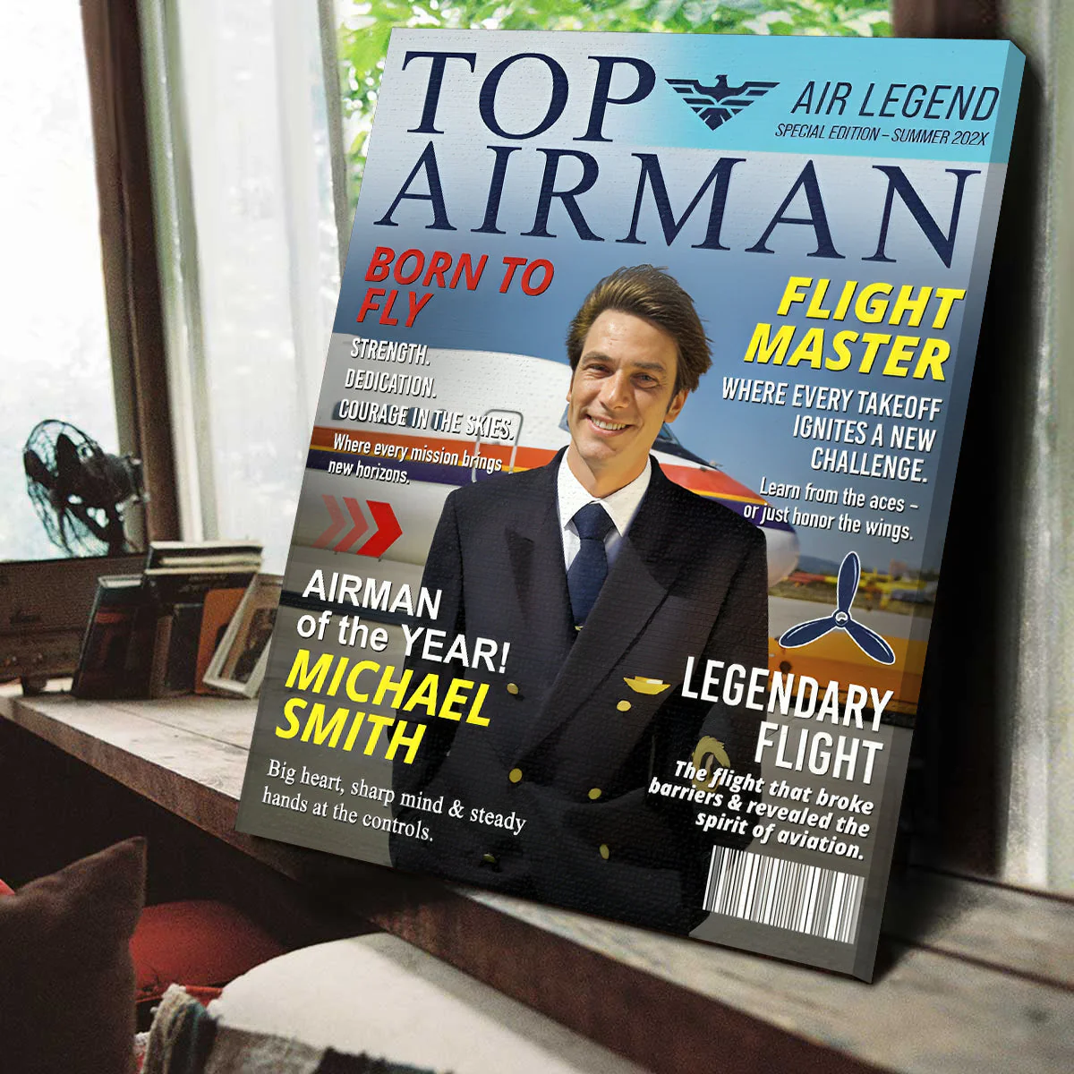 Personalized Airman Magazine Cover, Unique Gift for Pilots and Veterans, Airman Dad Gift, Custom Air Force Gift - Image 3