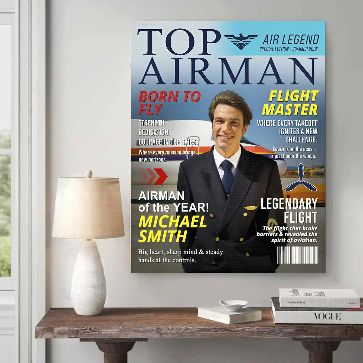Personalized Airman Magazine Cover, Unique Gift for Pilots and Veterans, Airman Dad Gift, Custom Air Force Gift - Image 5