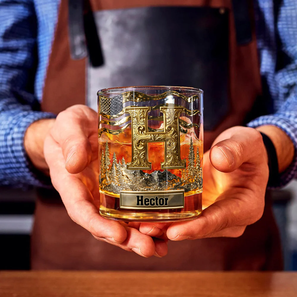 Personalized Alphabet Initial Whiskey Glass - Image 3