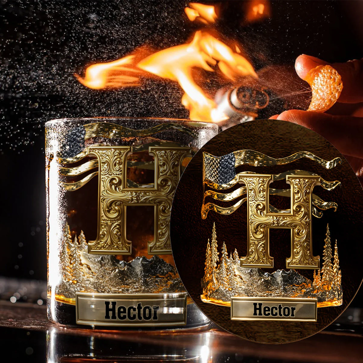 Personalized Alphabet Initial Whiskey Glass - Image 4