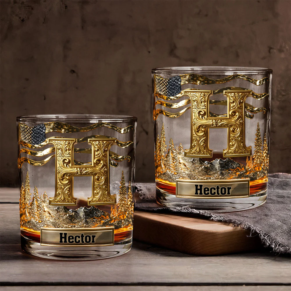 Personalized Alphabet Initial Whiskey Glass - Image 5