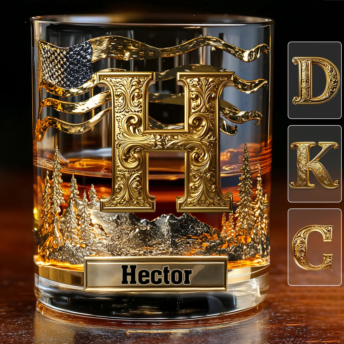 Personalized Alphabet Initial Whiskey Glass - Image 6