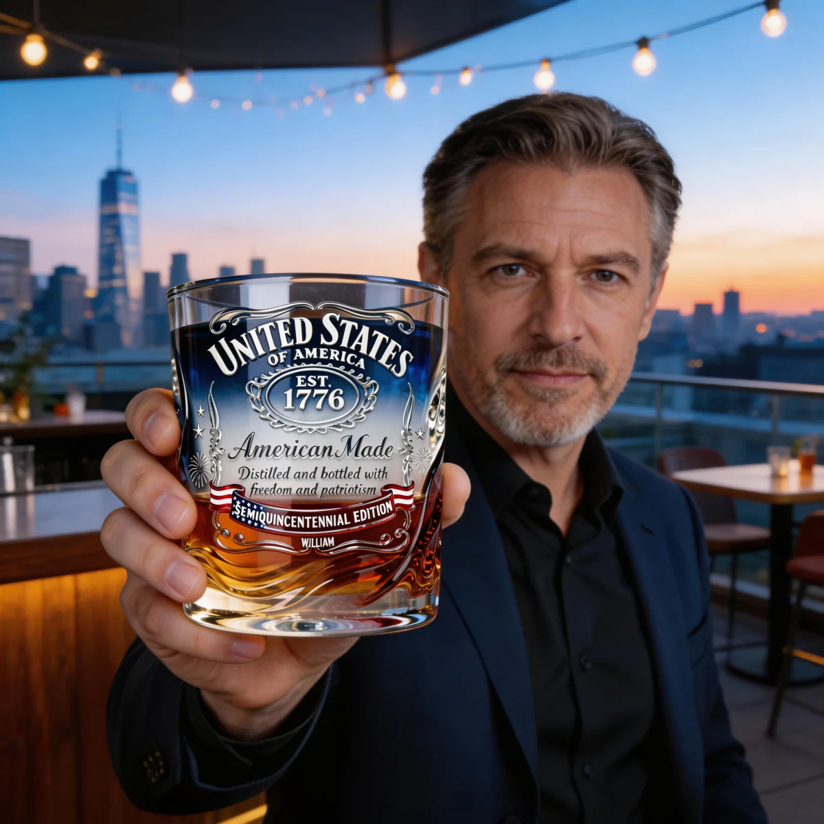 Personalized American Anniversary Whisky Glass Gifts For Patriots - Image 4