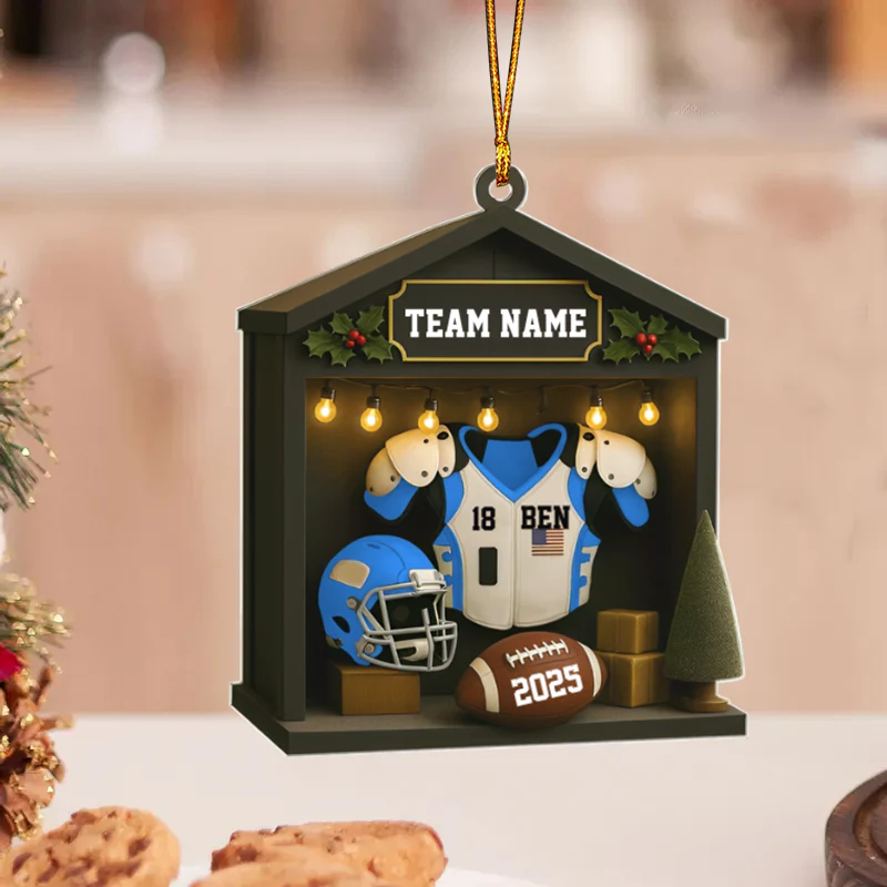 Personalized American Football Christmas House Ornament - Image 3