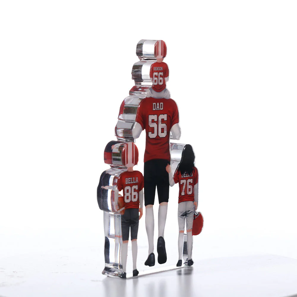 Personalized American football Dad & Kids Acrylic Plaque, Gift For Football Family - Image 5