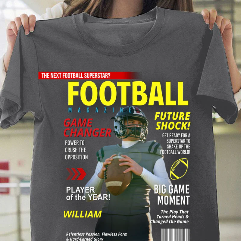Personalized American Football Pure cotton T-Shirt Gift for Football Lovers - Image 2
