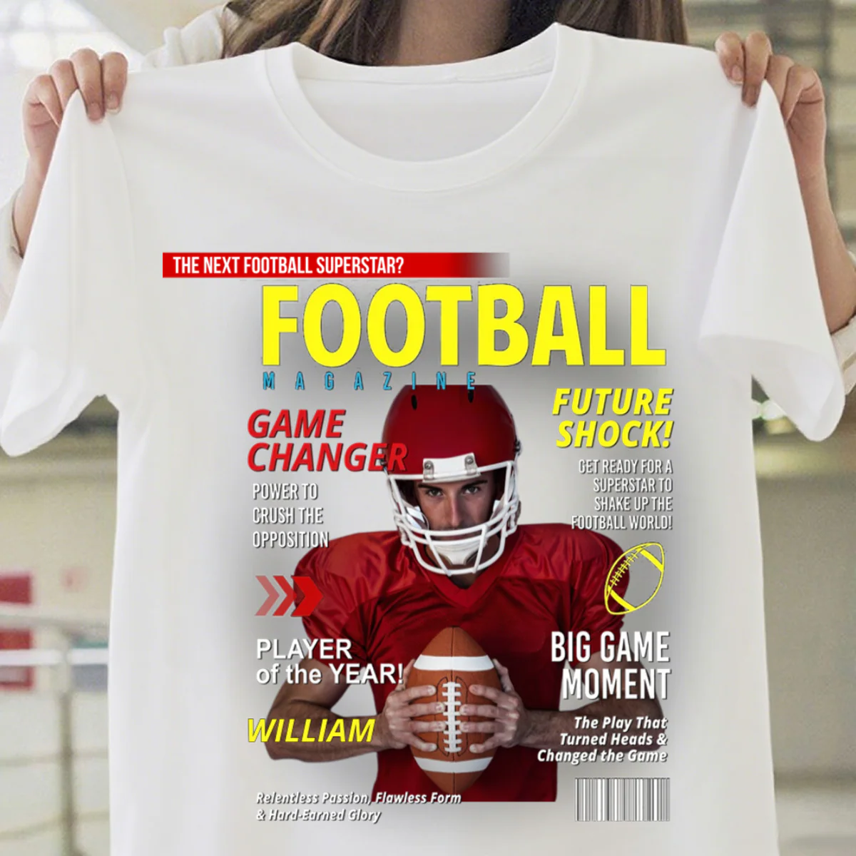 Personalized American Football Pure cotton T-Shirt Gift for Football Lovers - Image 3