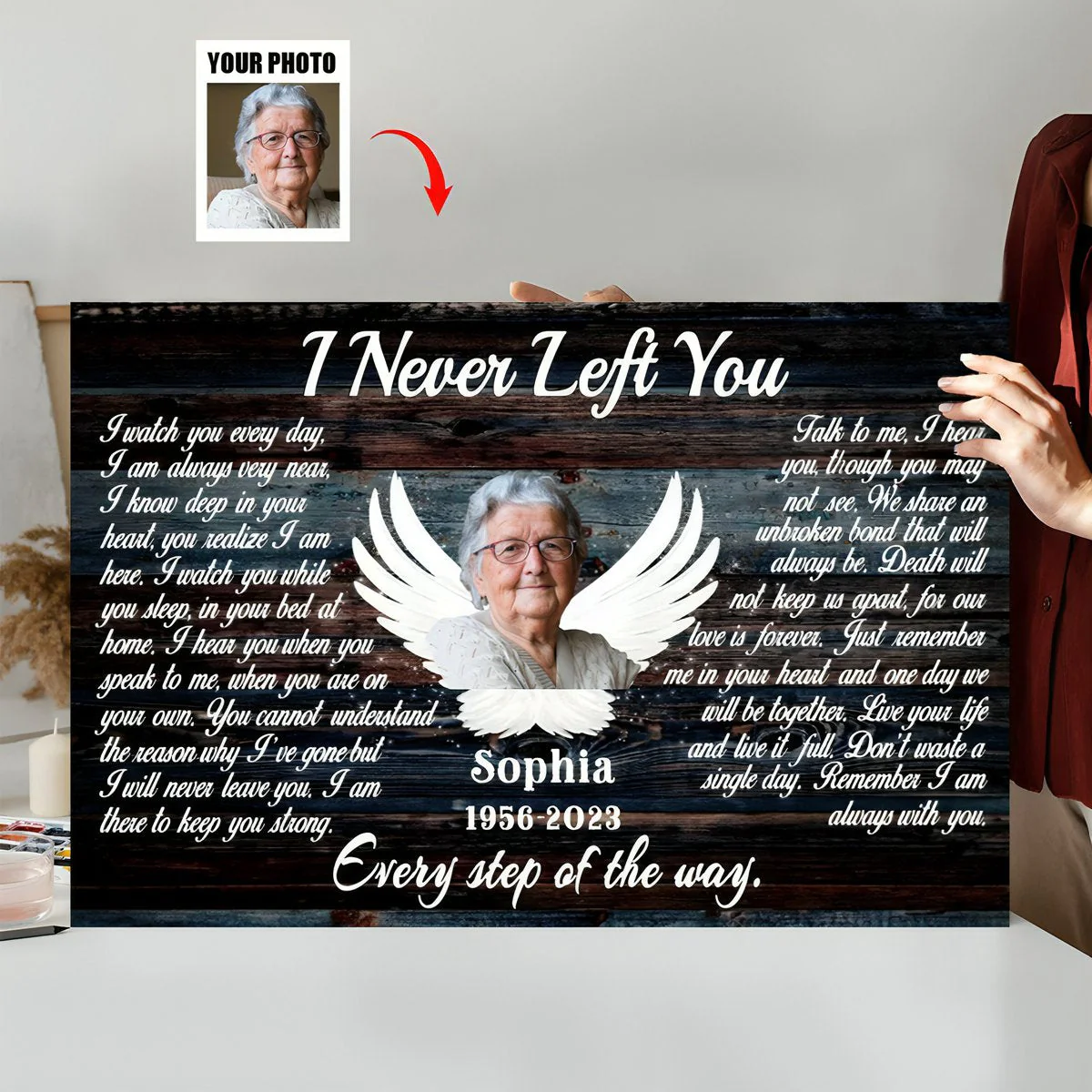 Personalized Angel Wings I Never Left You Love Canvas Prints - Image 3