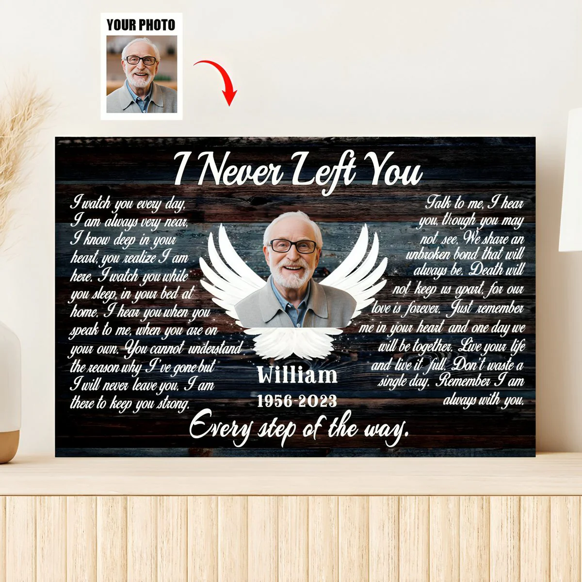 Personalized Angel Wings I Never Left You Love Canvas Prints - Image 4
