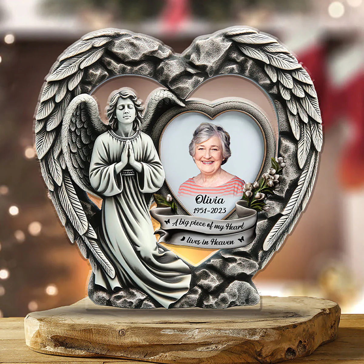 Personalized Angel Wings Memorial Acrylic Plaque - Image 5