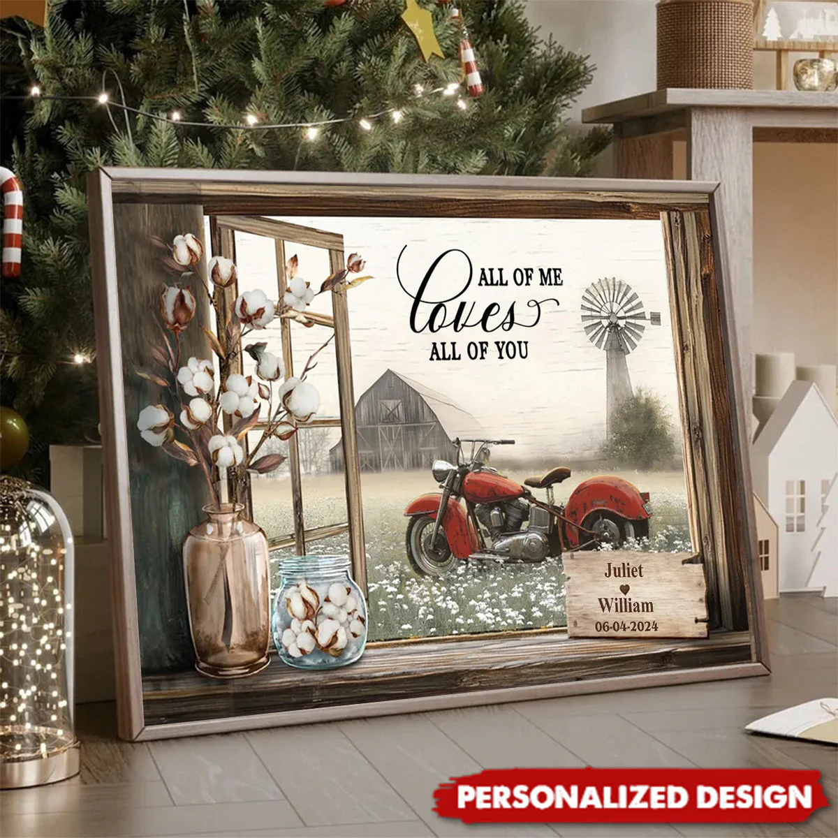 Personalized Anniversary Gift For Couples Floral Farm Truck Poster Wall Art - Image 5