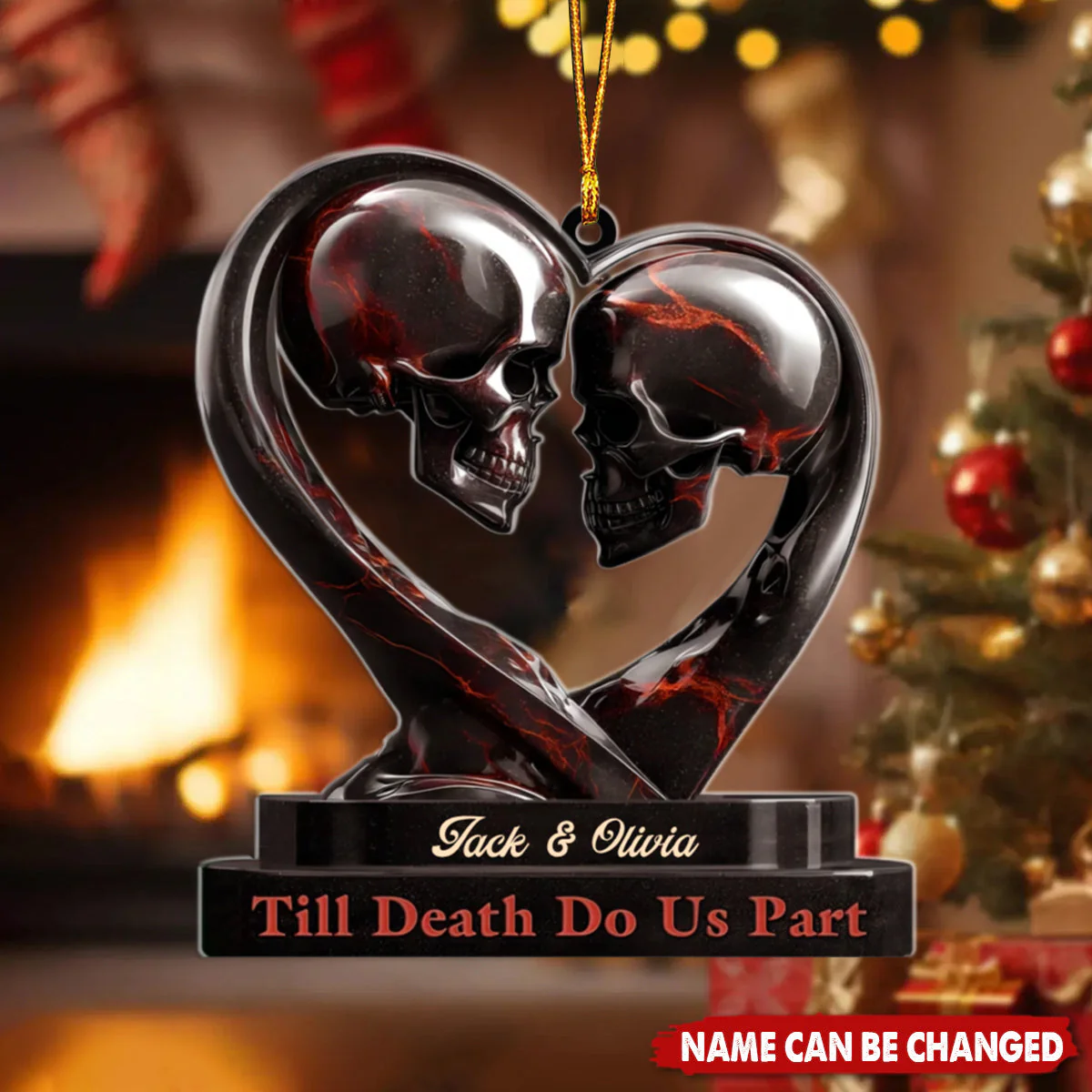Personalized Anniversary Wedding Ornament Gifts For Husband And Wife, Him And Her - Love Outlasts Time - Image 4