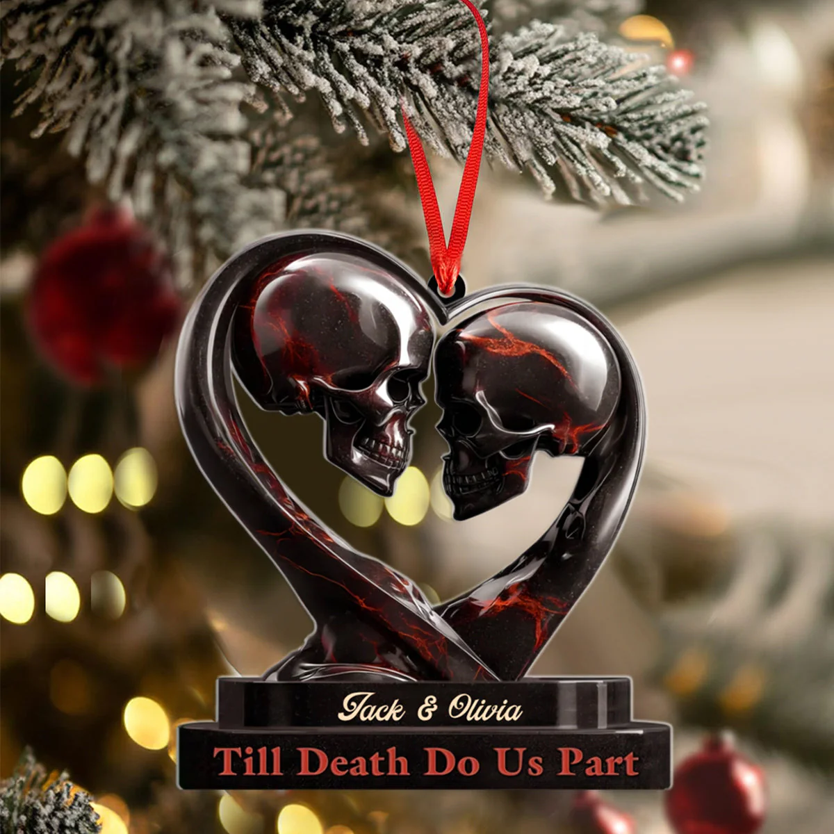 Personalized Anniversary Wedding Ornament Gifts For Husband And Wife, Him And Her - Love Outlasts Time - Image 5