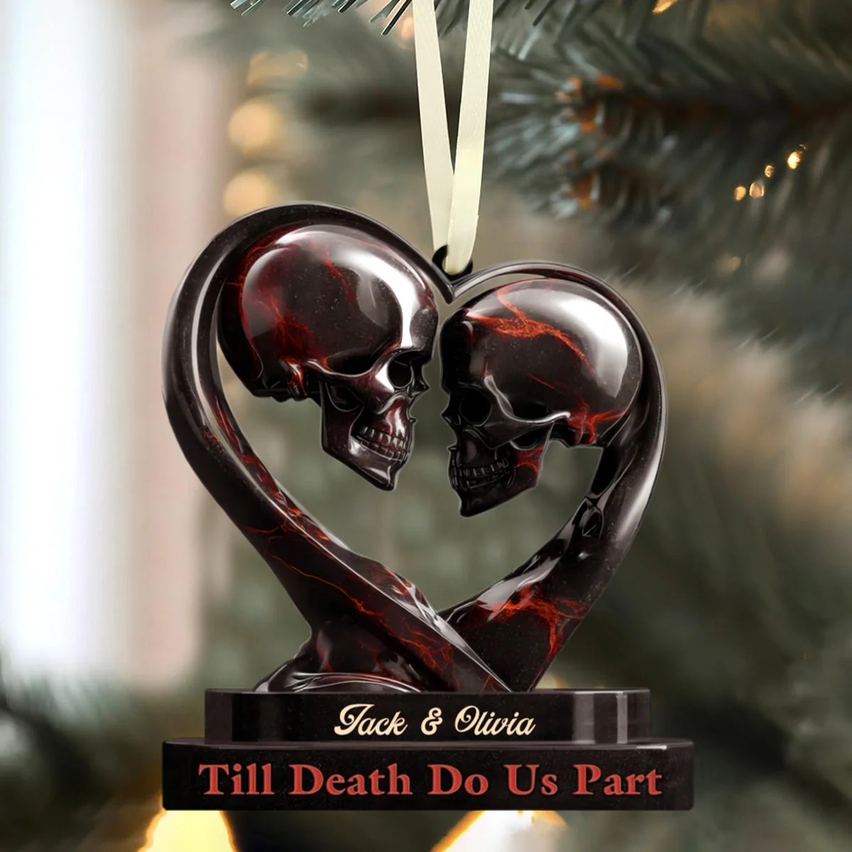 Personalized Anniversary Wedding Ornament Gifts For Husband And Wife, Him And Her - Love Outlasts Time - Image 6