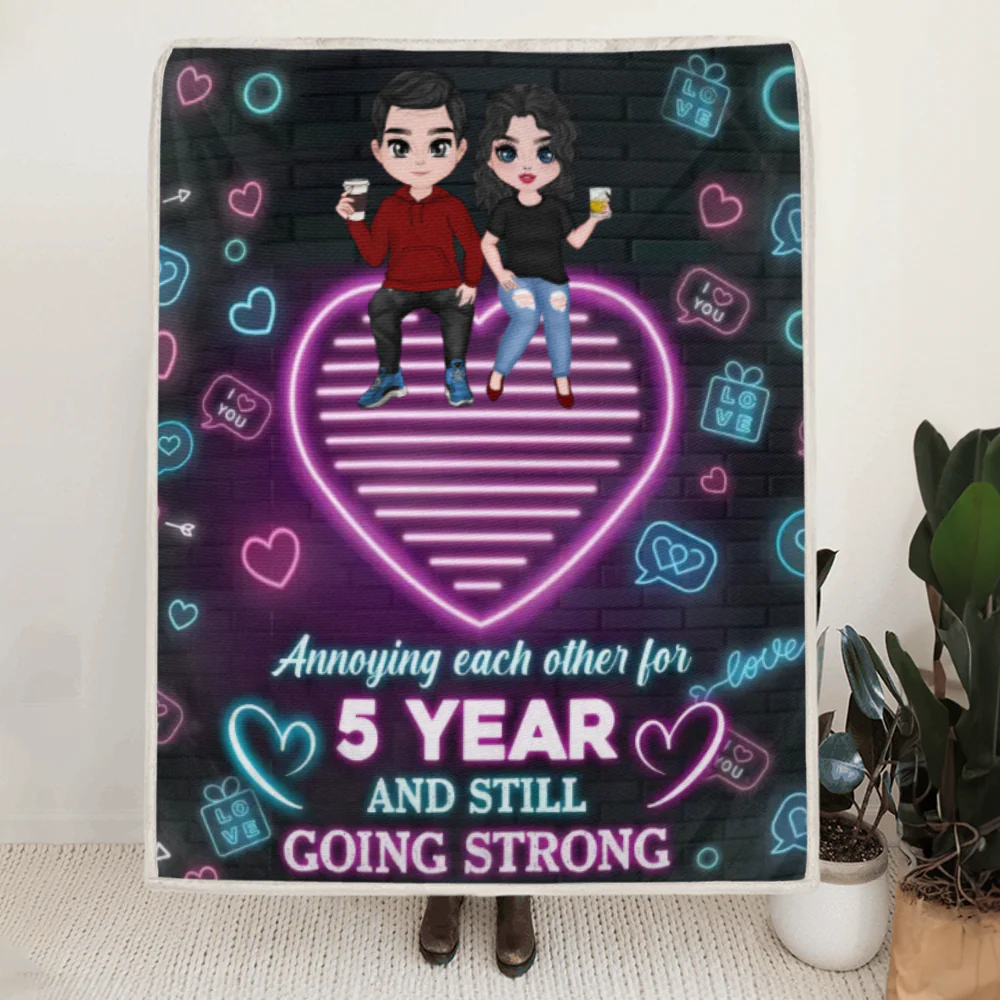 Personalized Annoying Each Other For Years And Still Going Strong Quilt Blanket - Image 3