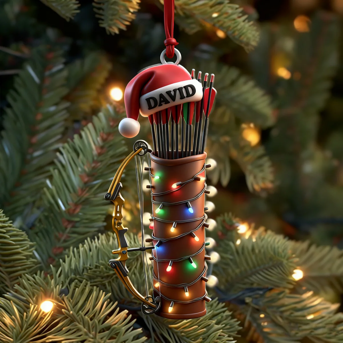 Personalized Archery Christmas Ornament Archery Christmas Gift Decoration - Image 3