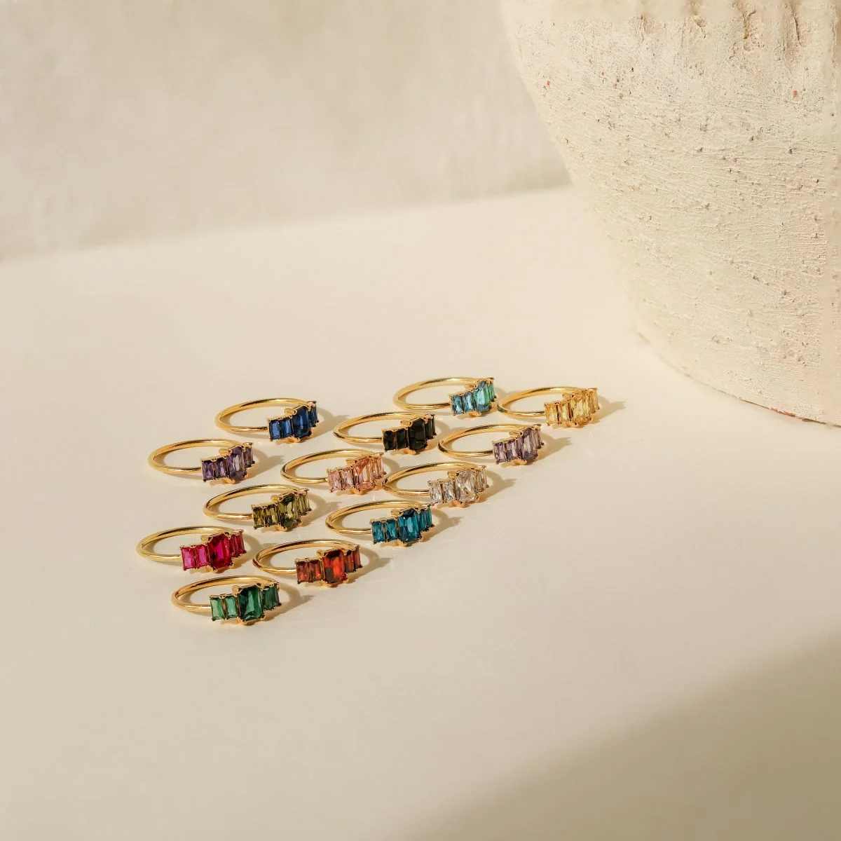 Personalized Art Deco Radiant Baguette-cut Birthstone Ring - Image 3