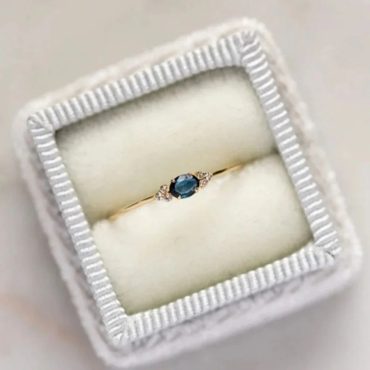 Personalized Art Deco Birthstone Ring - Image 3