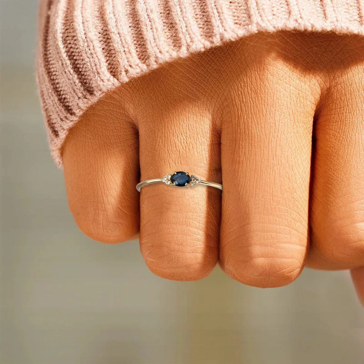 Personalized Art Deco Birthstone Ring - Image 6