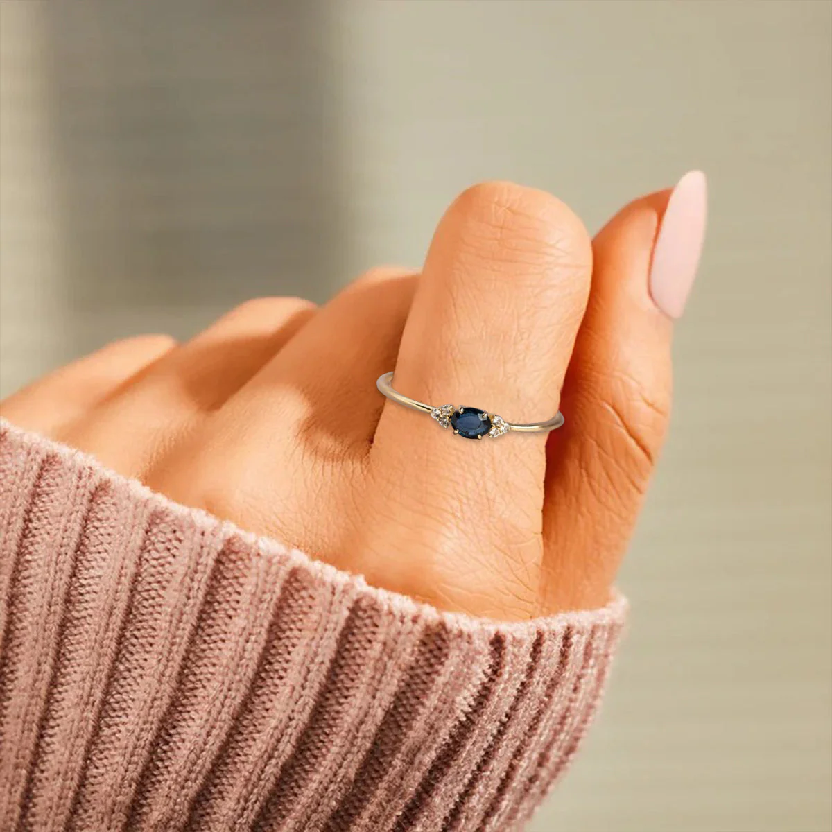 Personalized Art Deco Birthstone Ring - Image 7