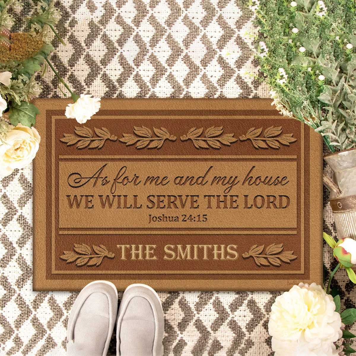 Personalized As For Me And For My House We Will Serve The Lord Doormat - Image 3
