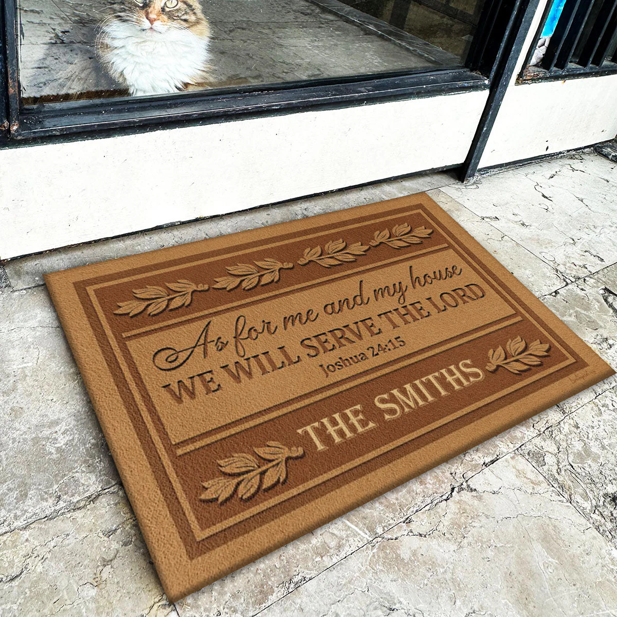 Personalized As For Me And For My House We Will Serve The Lord Doormat - Image 4