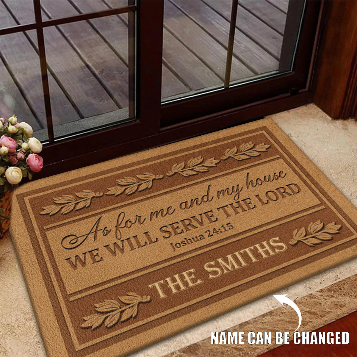 Personalized As For Me And For My House We Will Serve The Lord Doormat - Image 5