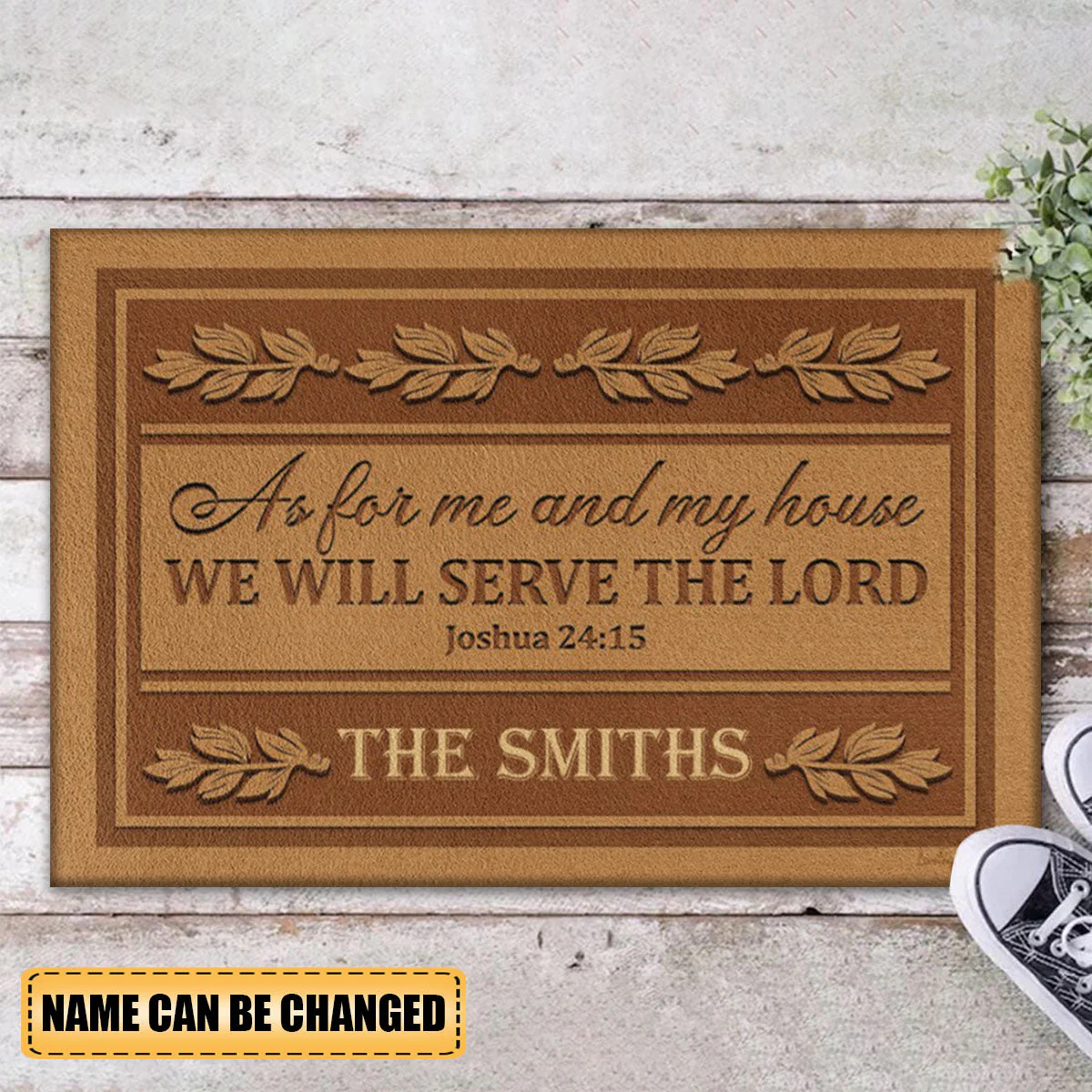 Personalized As For Me And For My House We Will Serve The Lord Doormat - Image 6