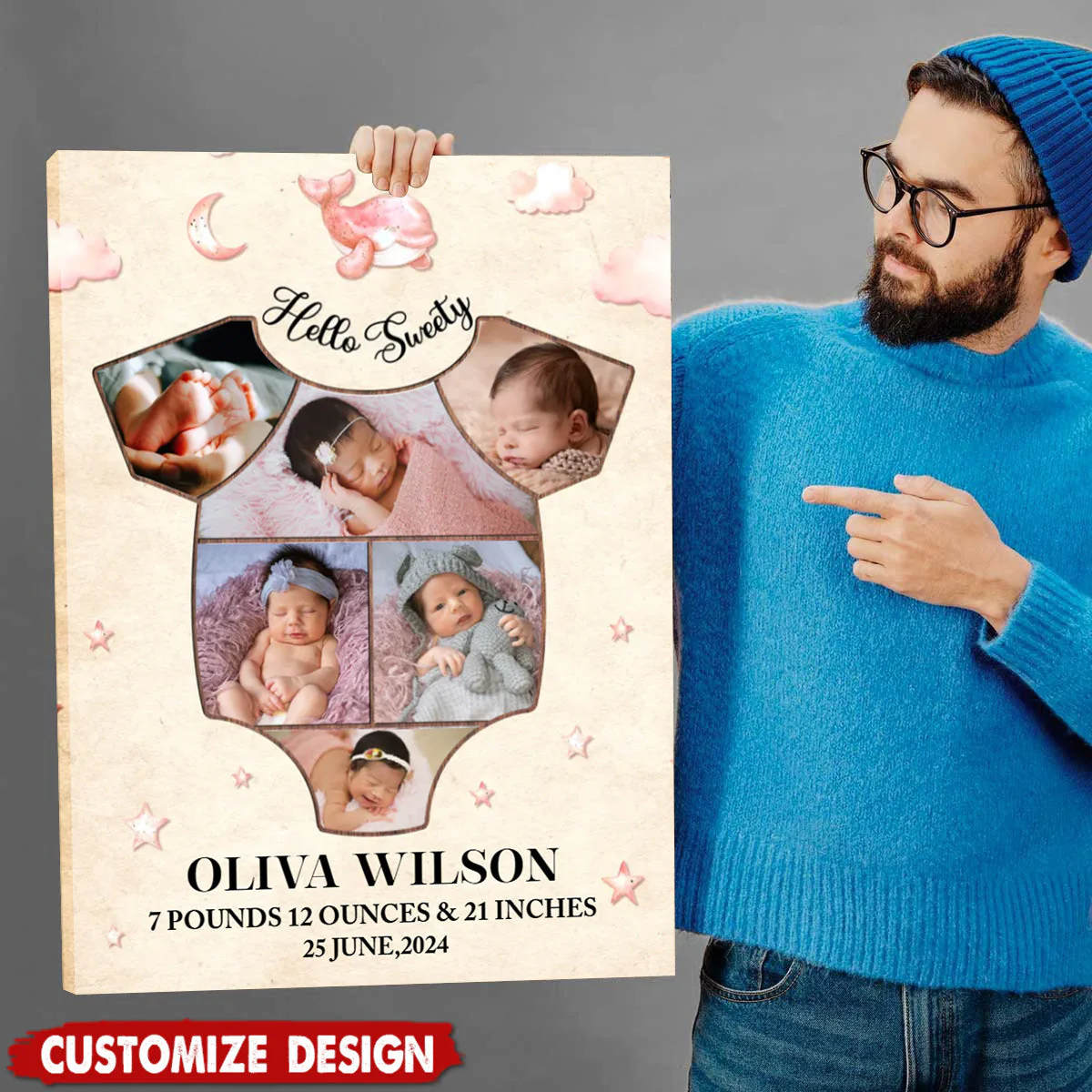 Personalized Baby Collage Photo Poster Gift For Baby Newborn - Image 6