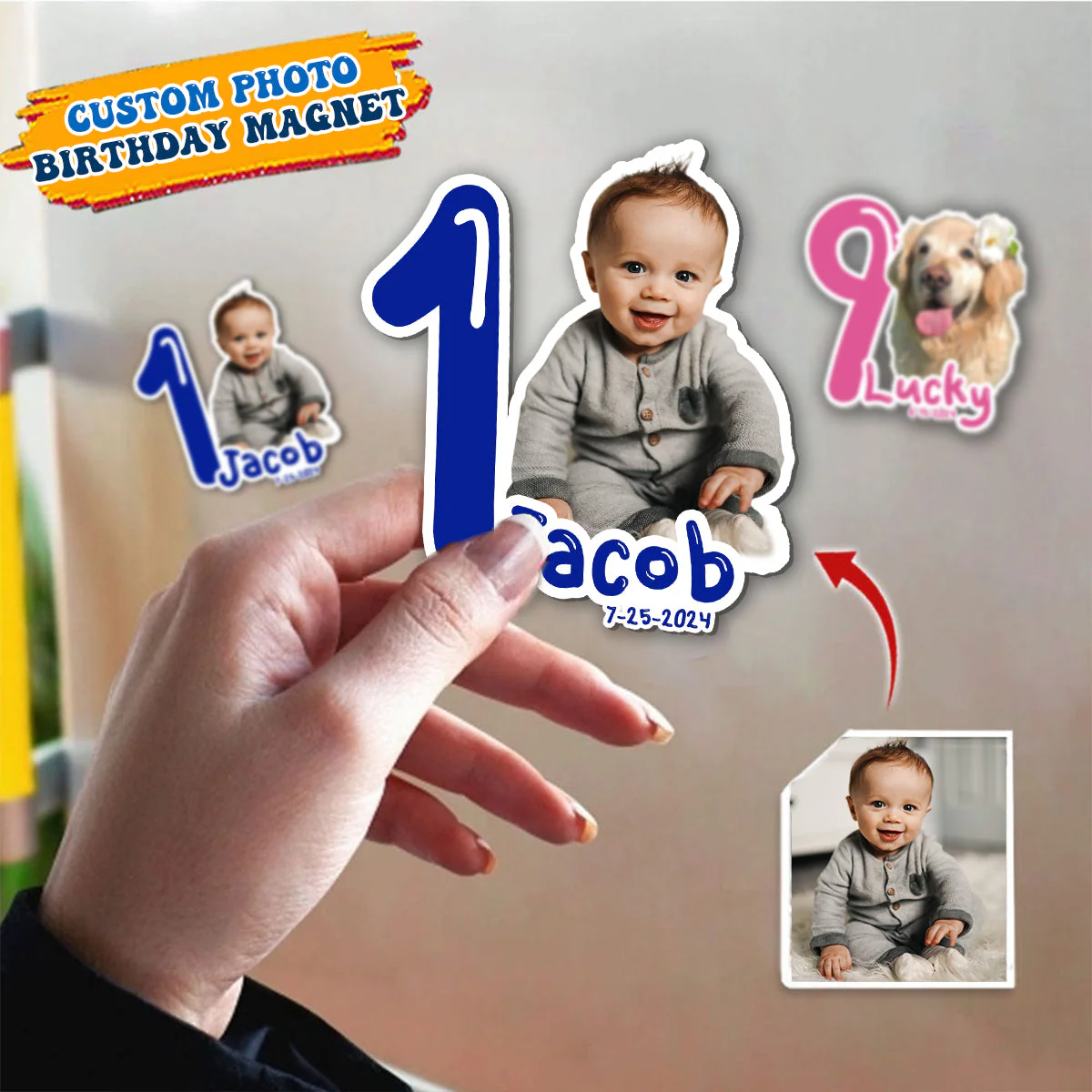 Personalized Baby Kid Birthday Party Favors Magnet - Image 2