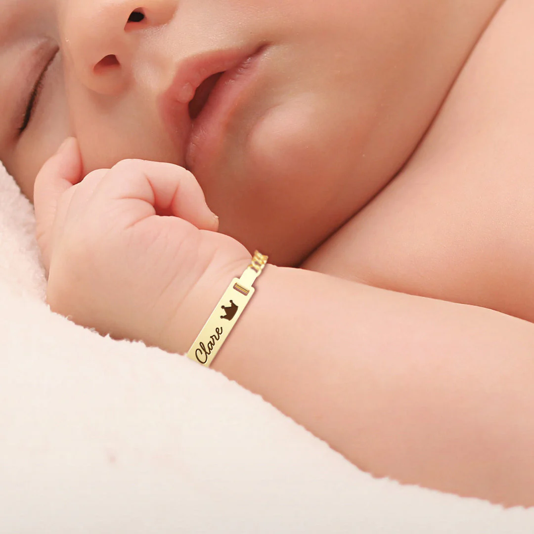 Personalized Baby Name and Birthstone Bracelet - Image 2