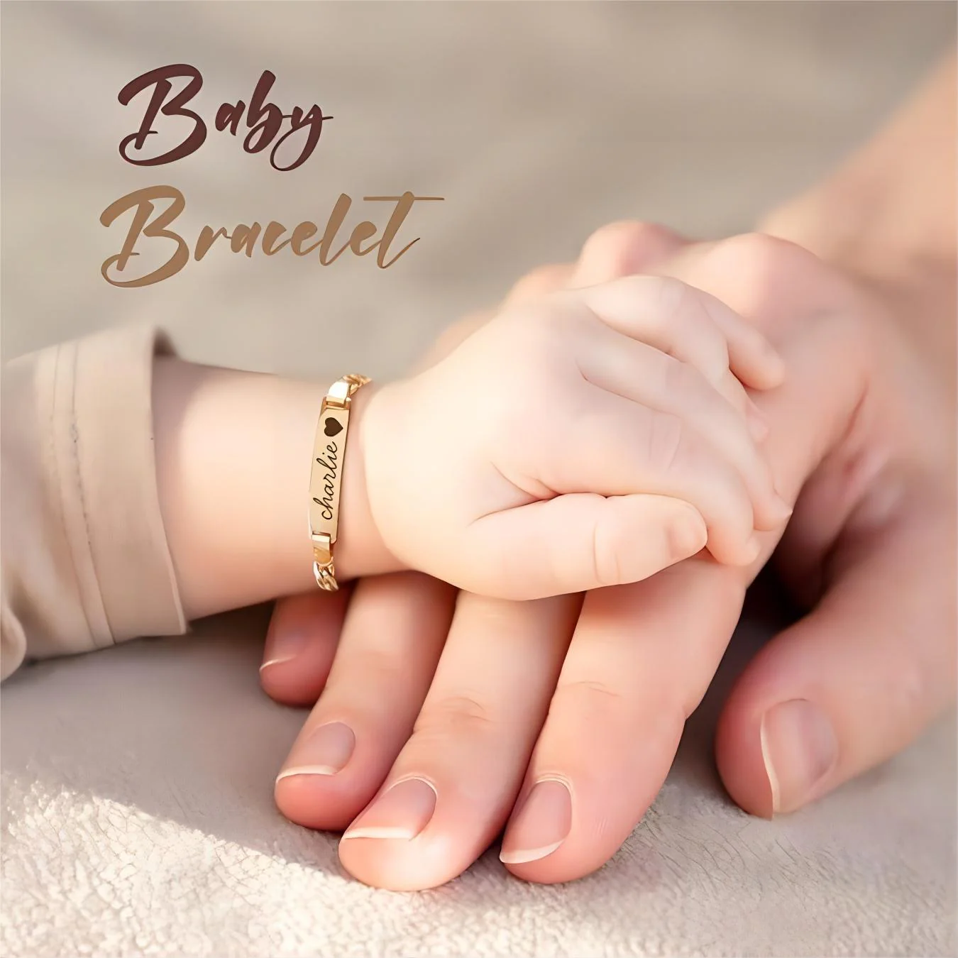 Personalized Baby Name and Birthstone Bracelet - Image 5