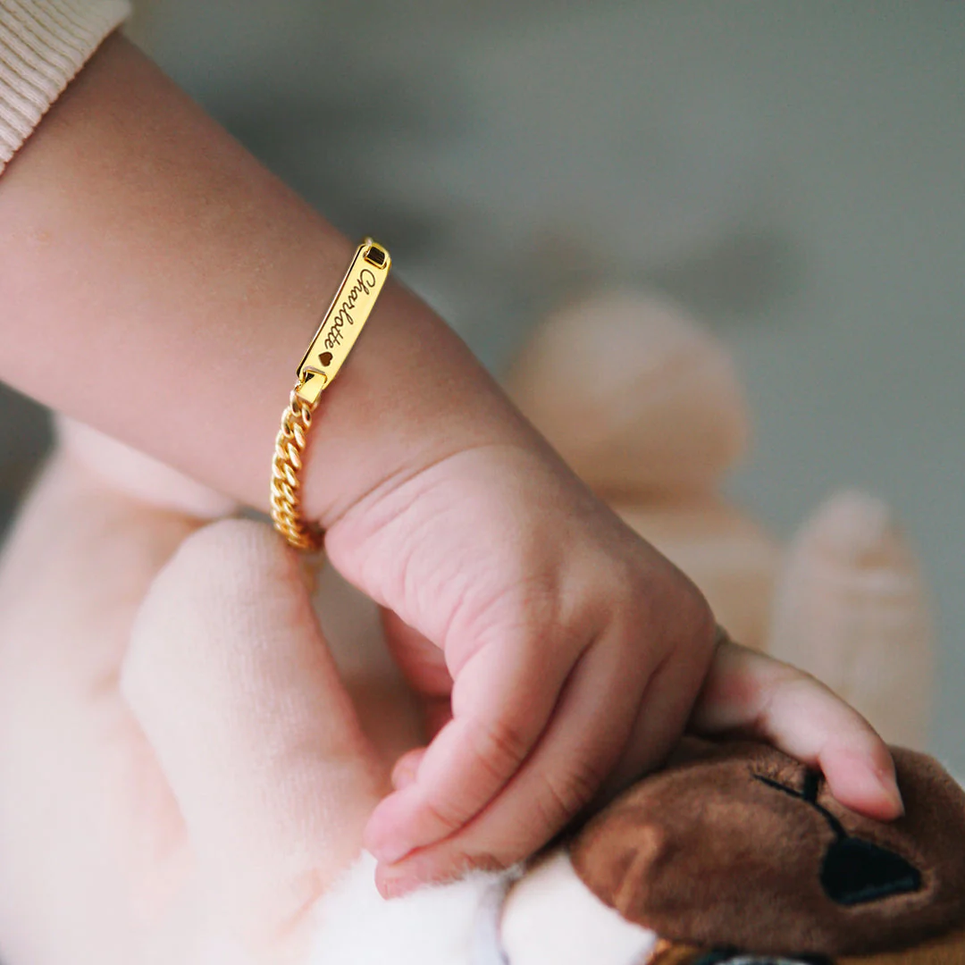 Personalized Baby Name and Birthstone Bracelet - Image 6