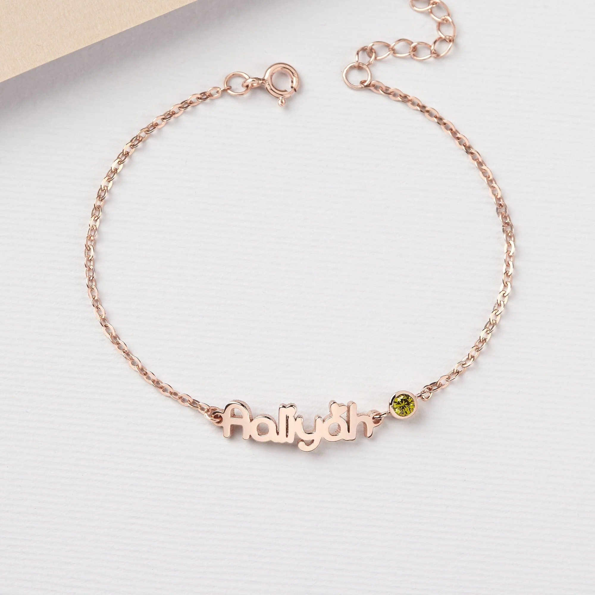 Personalized Baby Name Birthstone Baby Gift Bracelet - Image 3