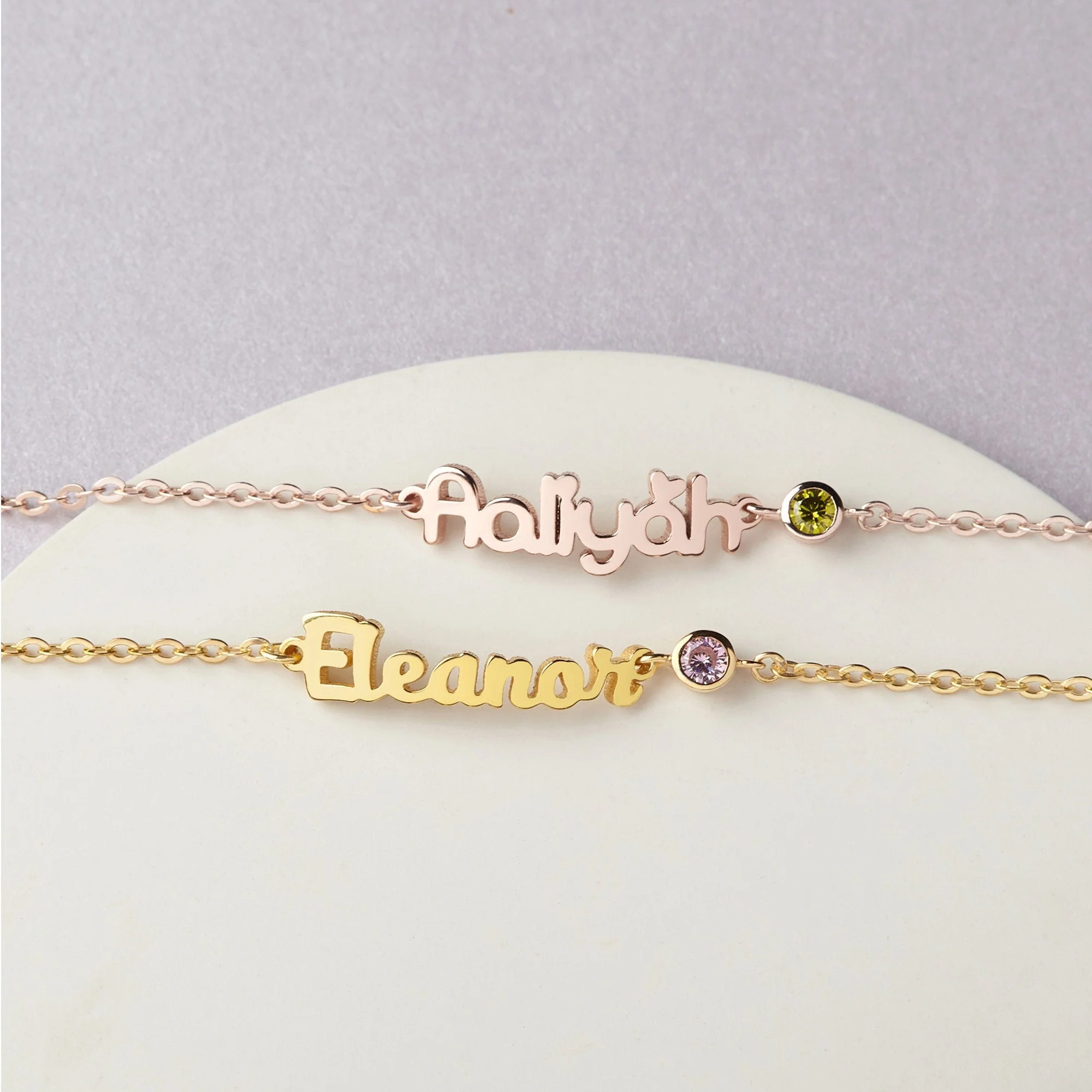 Personalized Baby Name Birthstone Baby Gift Bracelet - Image 4