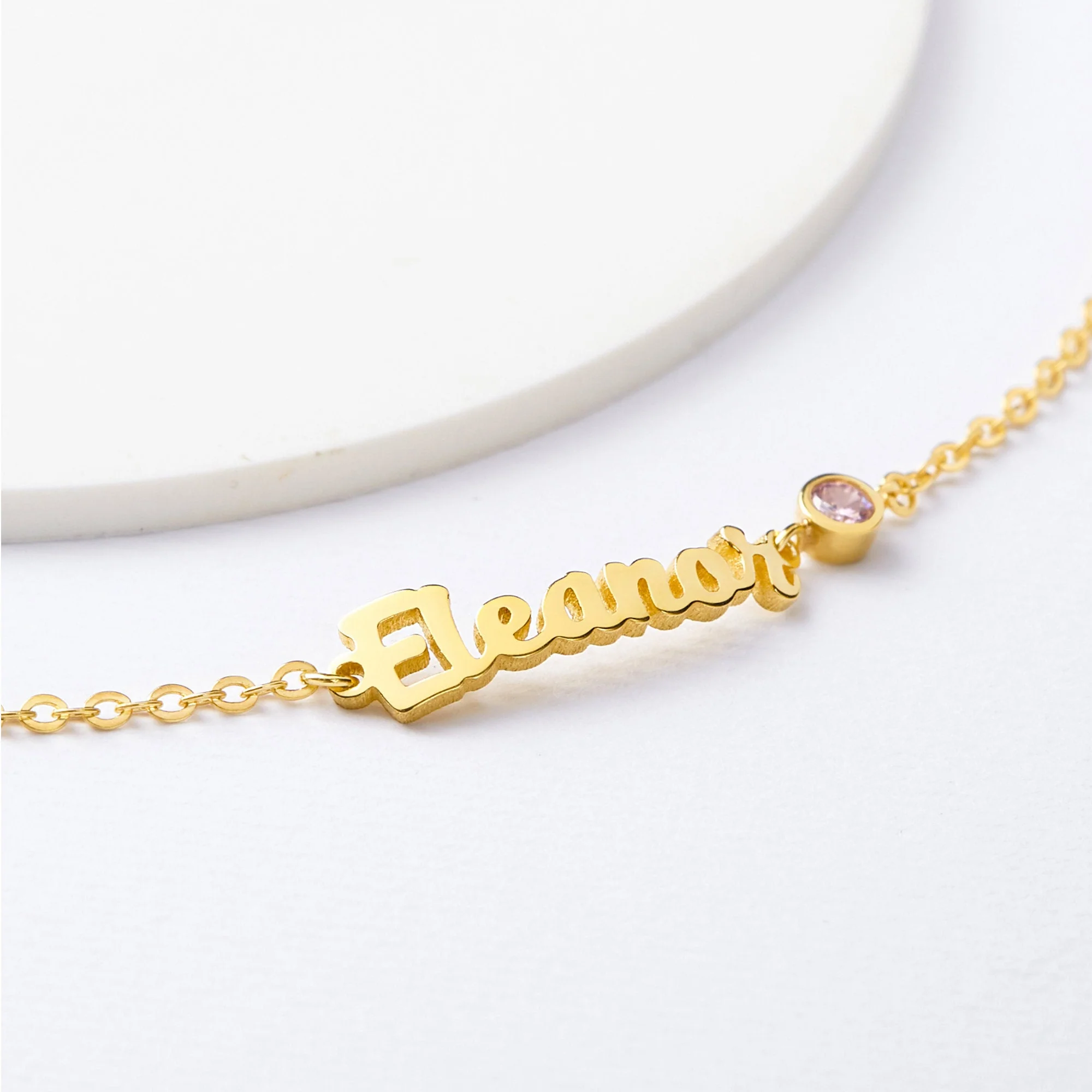 Personalized Baby Name Birthstone Baby Gift Bracelet - Image 5