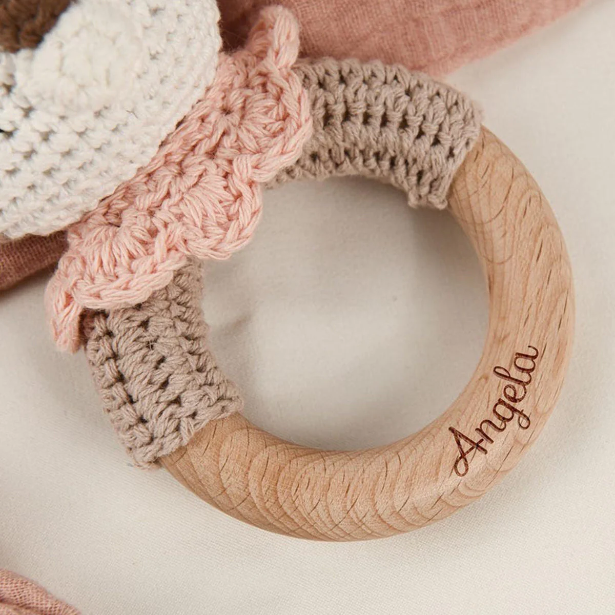 Personalized Baby Rattle Crochet Grasping Toy - Image 11