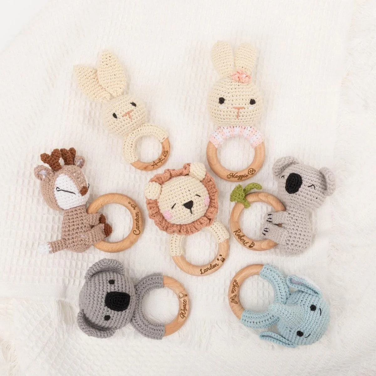 Personalized Baby Rattle Crochet Grasping Toy - Image 8