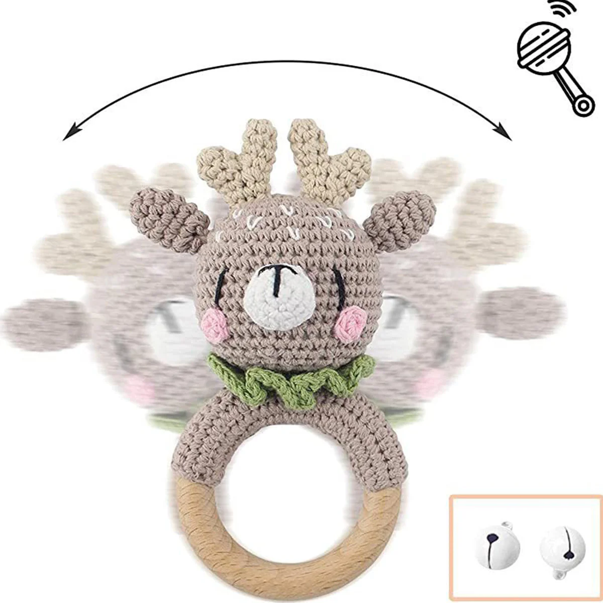 Personalized Baby Rattle Crochet Grasping Toy - Image 9
