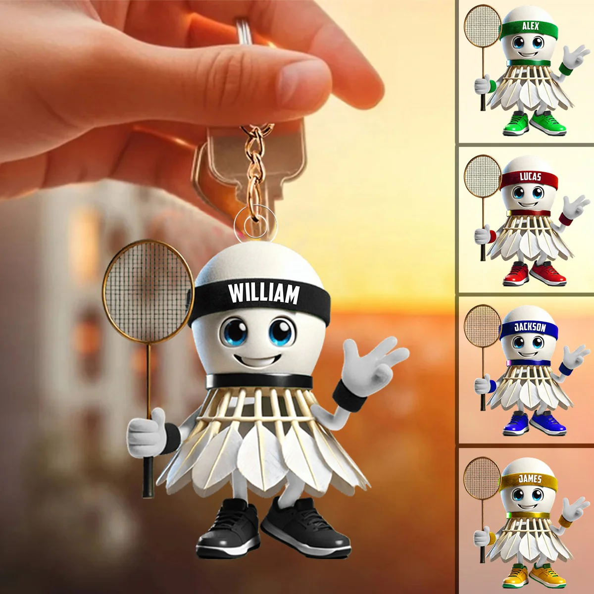 Personalized Badminton Keychain, Gift For Badminton Lover - Image 2