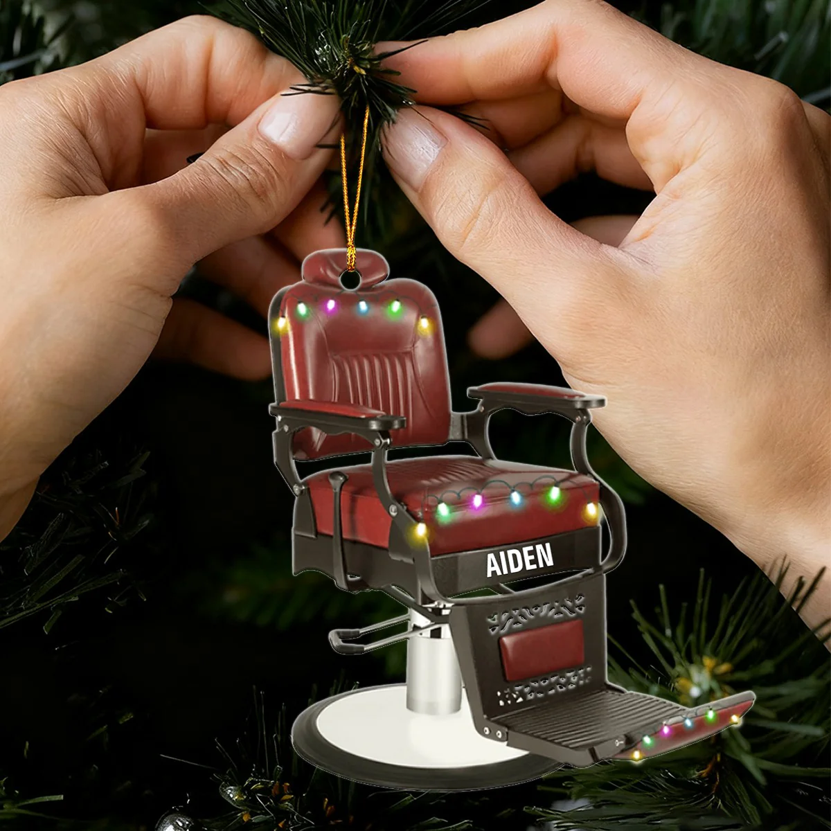 Personalized Barber Chair Ornament - A Unique Christmas Gift for Our Hero Barber - Image 3