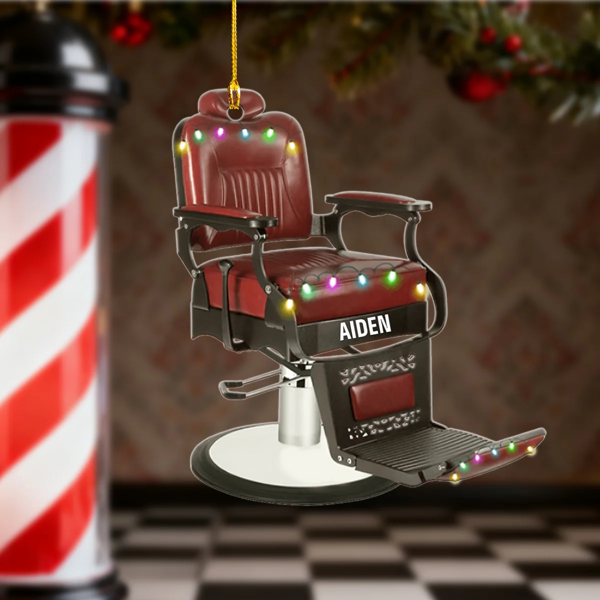 Personalized Barber Chair Ornament - A Unique Christmas Gift for Our Hero Barber - Image 4