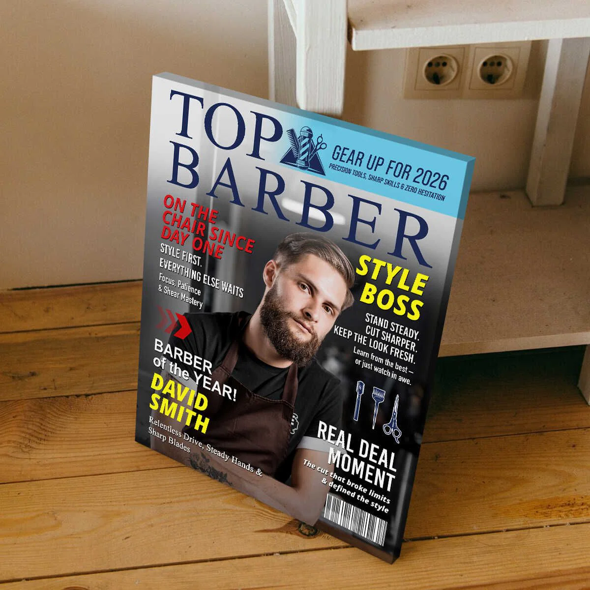 Personalized Barber Magazine Cover, Custom Barber Dad Gift, Barber Lover Gift - Image 3