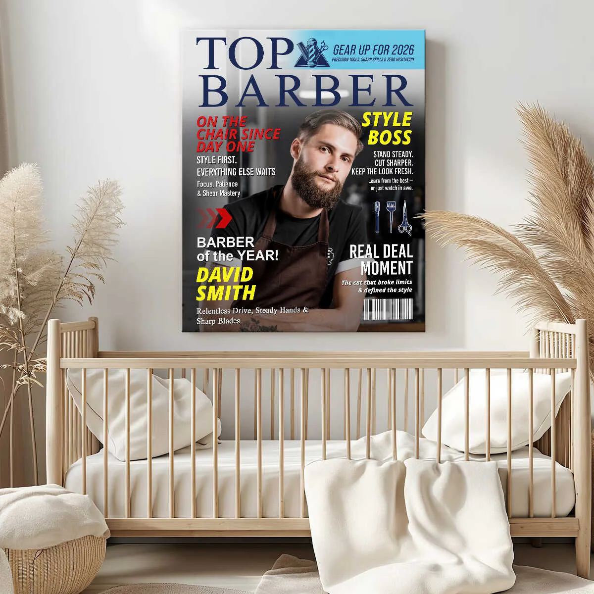 Personalized Barber Magazine Cover, Custom Barber Dad Gift, Barber Lover Gift - Image 5