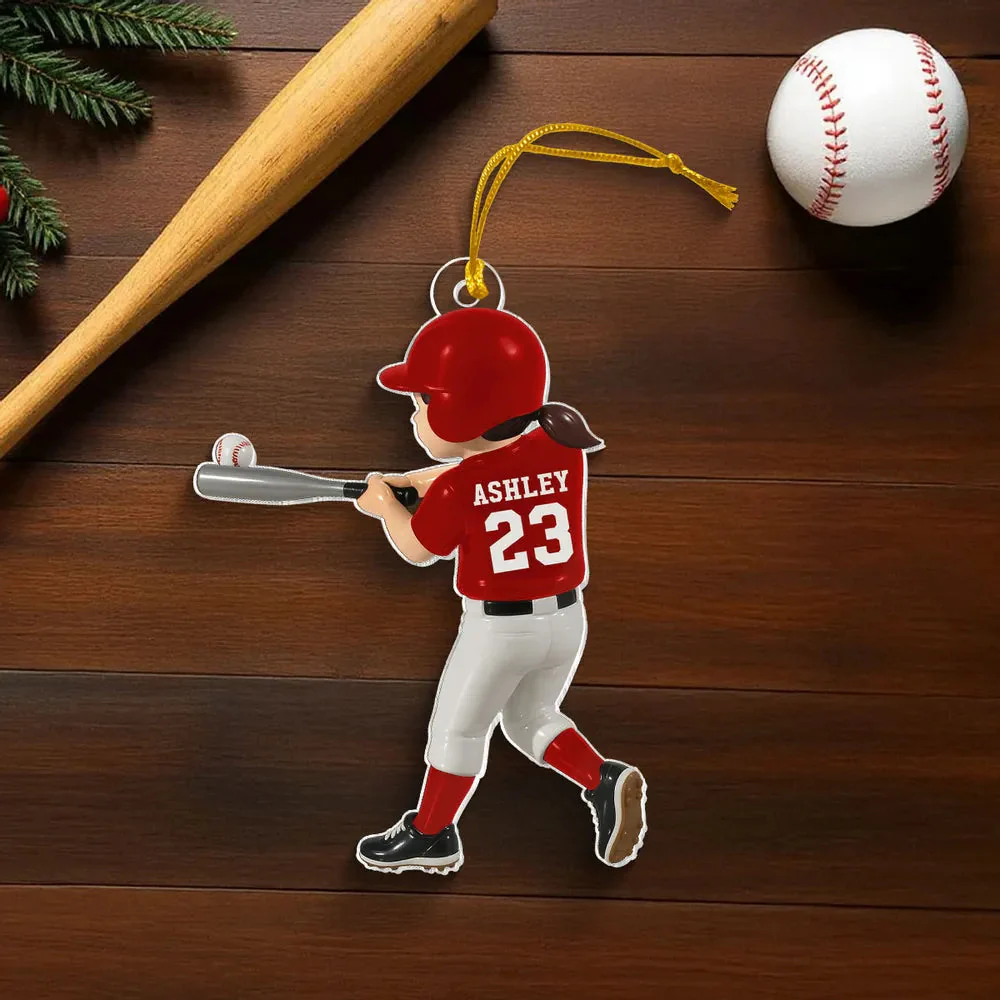 Personalized Baseball Acrylic Ornament Sports Design High Clarity Beautiful Gift - Image 2