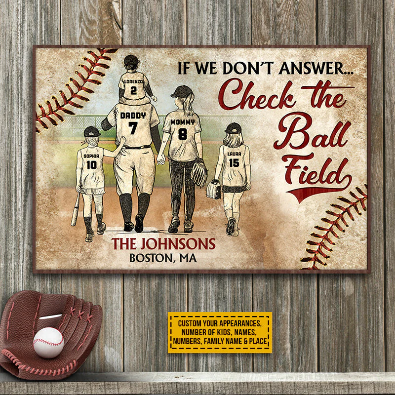 Personalized Baseball Family Check The Ball Field Custom Poster/Canvas Gift For Baseball Lover - Image 3