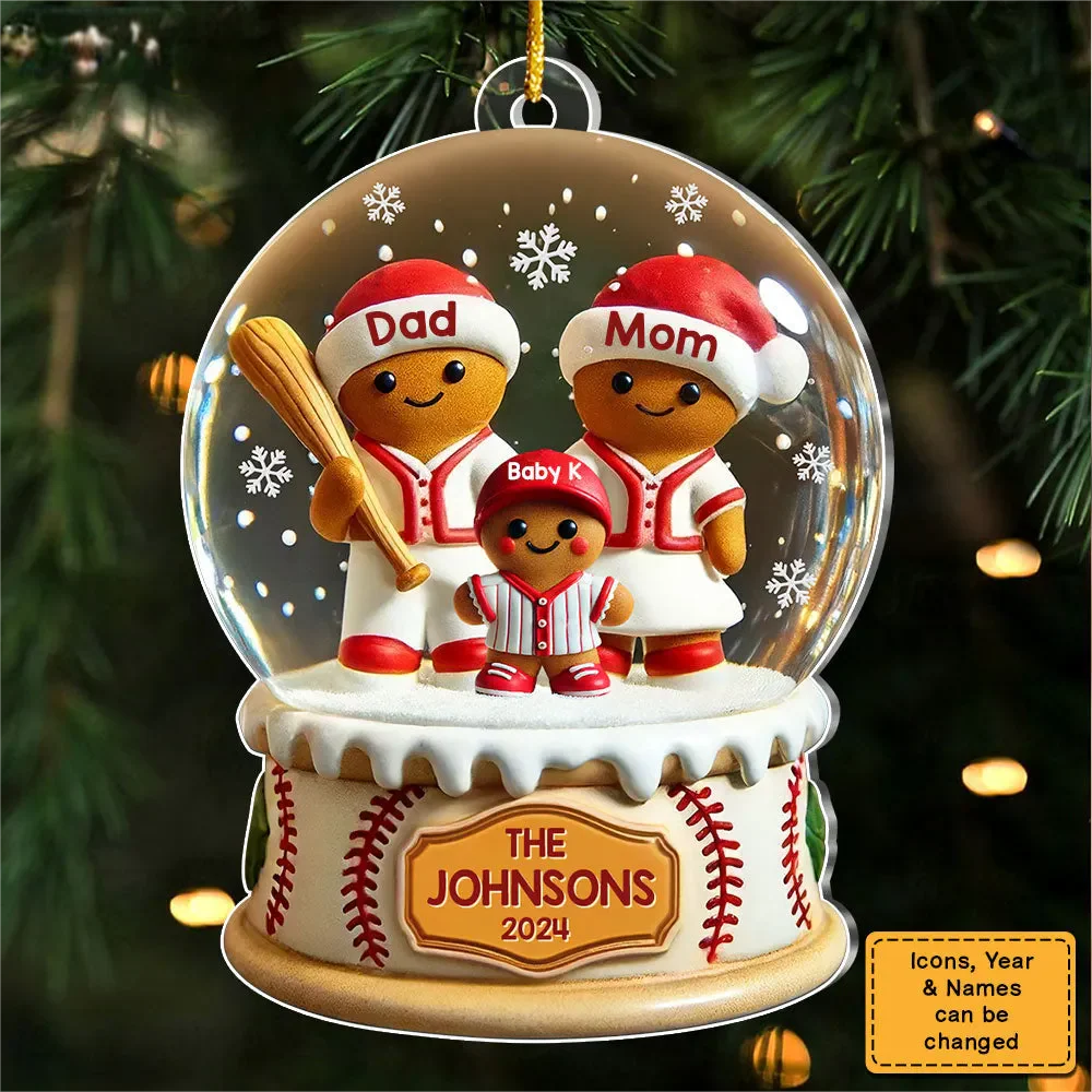 Personalized Baseball Family Sport Lover Christmas Ornament - Image 2