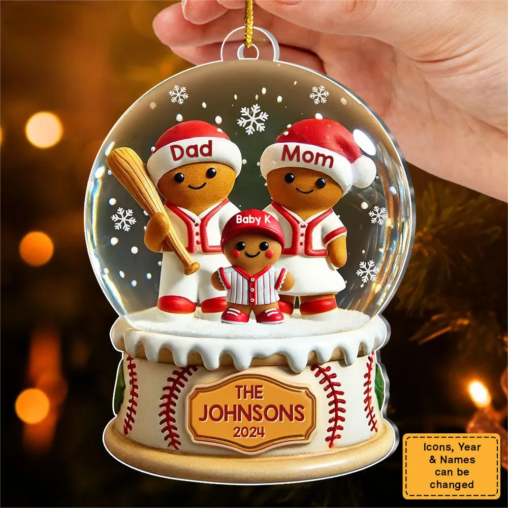 Personalized Baseball Family Sport Lover Christmas Ornament - Image 3