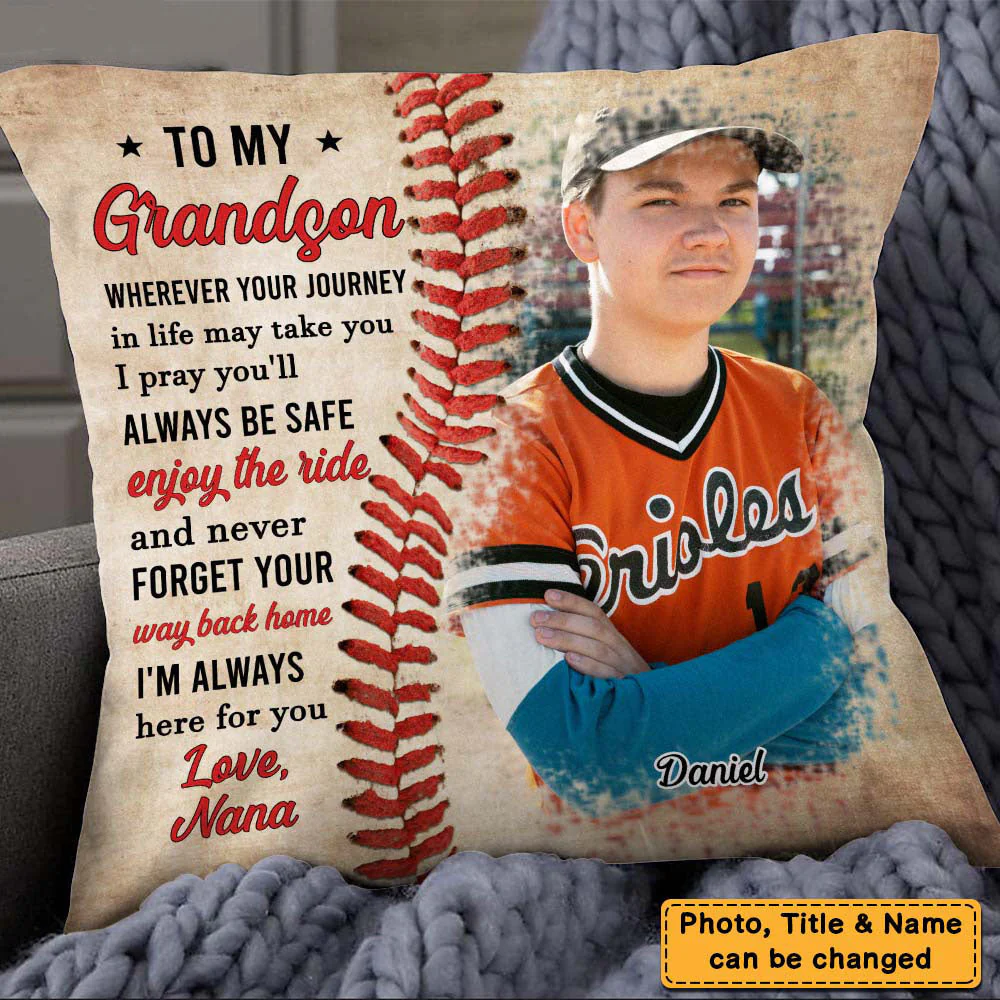 Personalized Baseball Gift For Grandson To My Grandson Pillow - Image 3